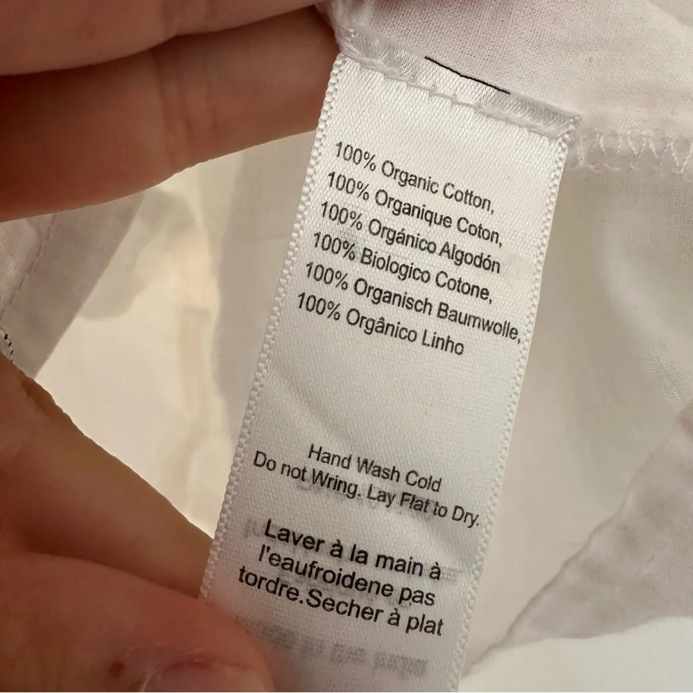 India Collection Emerson Fry Organic Cotton Embroidered Tie Front Top Womens - Picture 8 of 14